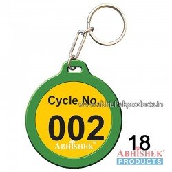 Green Round Key Chain Customizable (No 18)