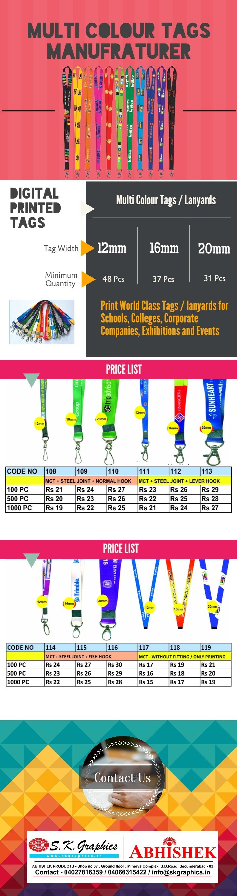 multi colour printed digital tags and lanyard manufacturer