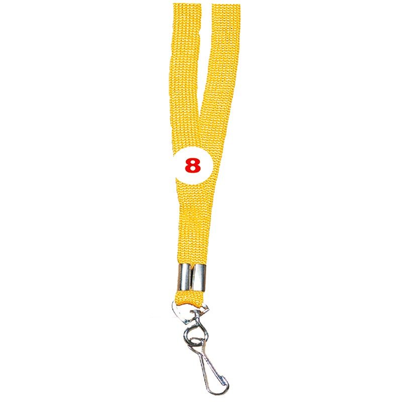 Yellow Colour Sleeve Tags with Hook Attachement type. 16 Inches in Length and 12 mm wide. Printable with multiple colours with custom logo and names