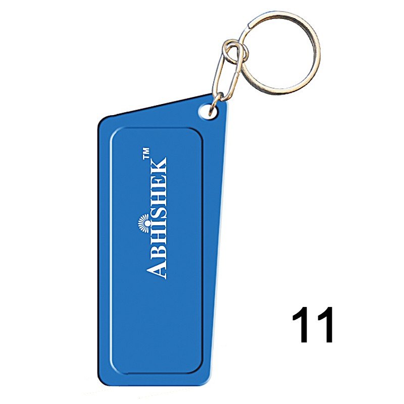 Blue key chain of size 25x55 mm in Rectangle  shape designed for id card holder, company event or school custom logo. Fully customizable and personalized with thousands of designs and prints  You may also refer keychains as ket tags, key rings, id card h